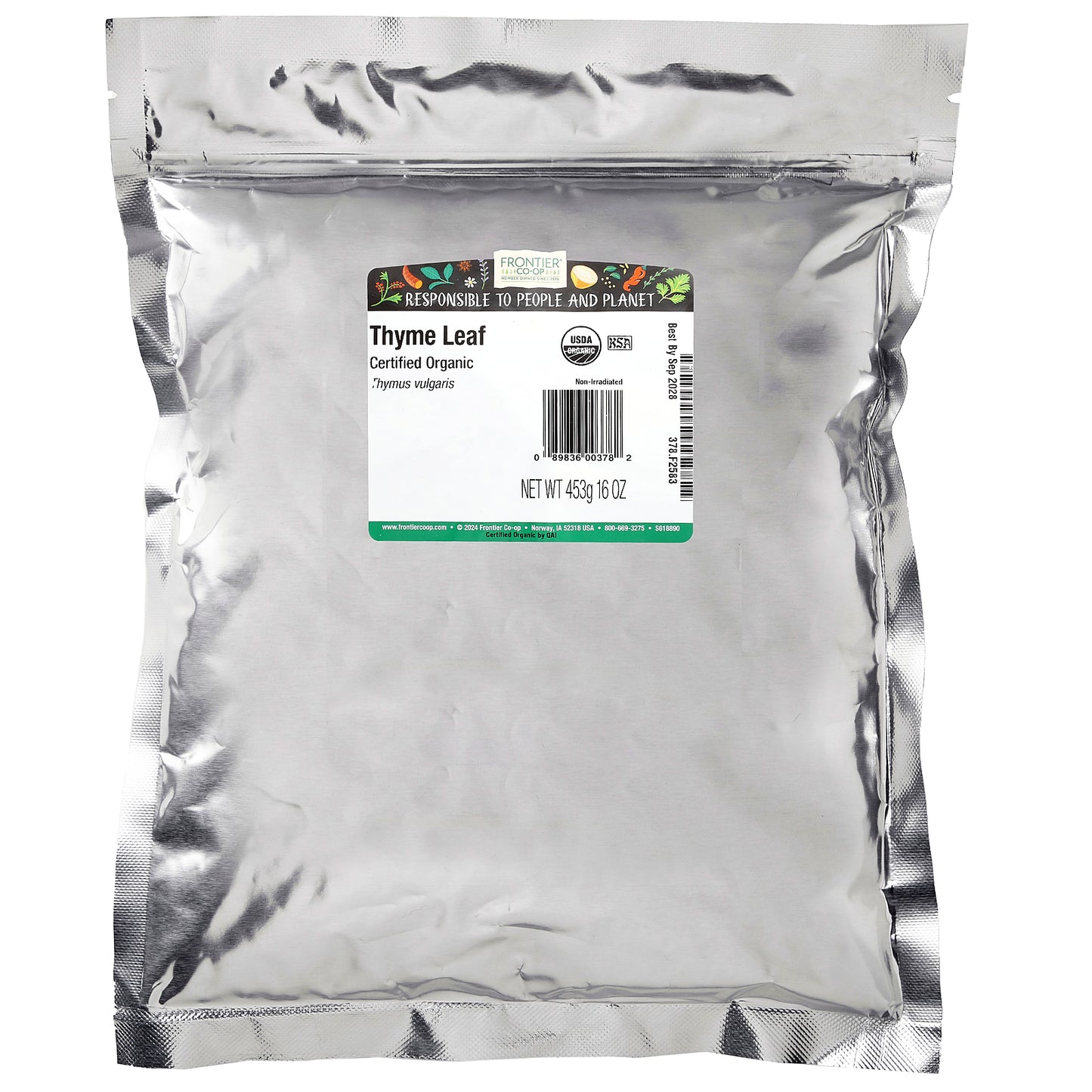 Frontier Co-op, Organic Thyme Leaf, 16 oz (453 g)