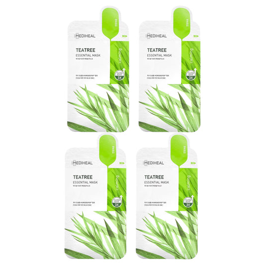 MEDIHEAL, Tea Tree, Essential Beauty Mask, 4 Sheets, 0.81 fl oz (24 ml) Each