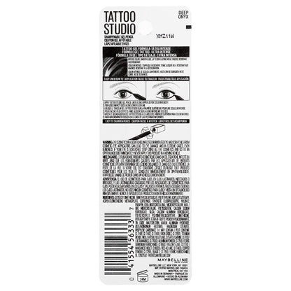 Maybelline, Tattoo Studio, Eyeliner, Sharpenable Gel Pencil, Waterproof, 900 Deep Onyx, 0.04 oz (1.2 g)