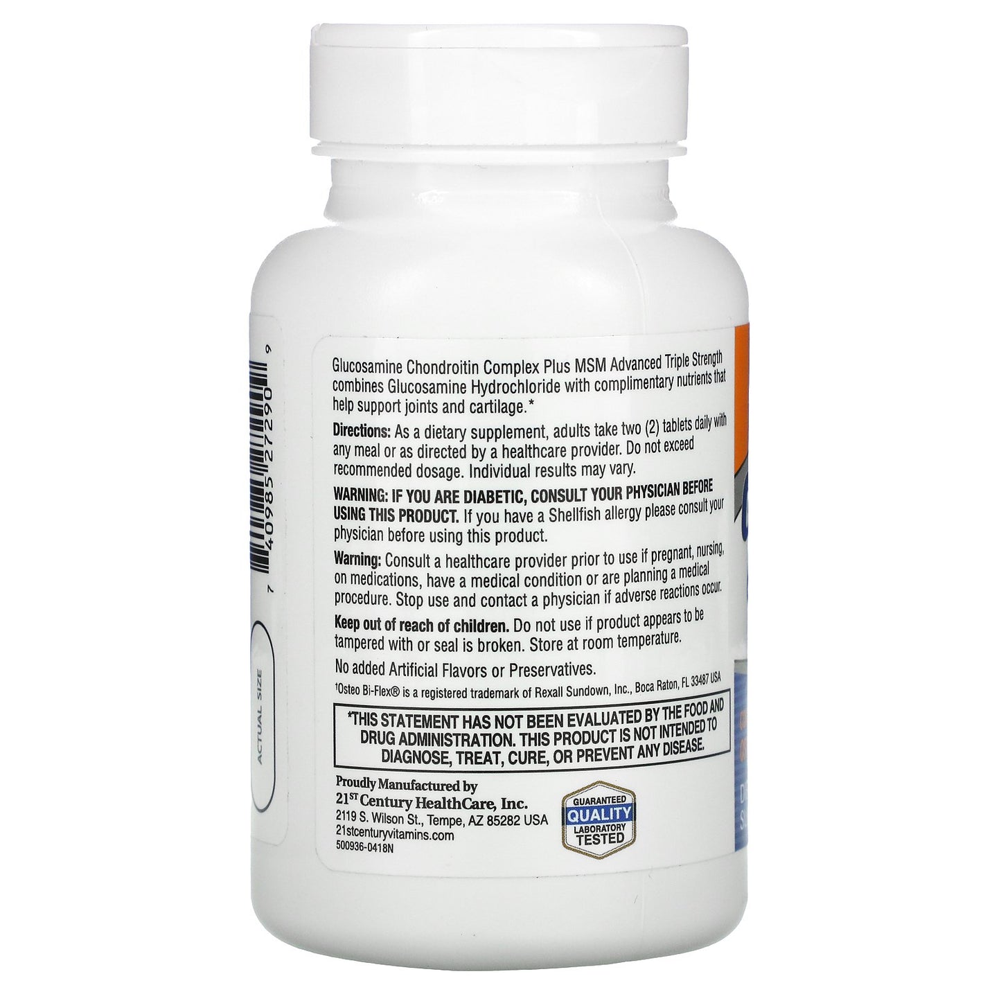 21st Century, Glucosamine Chondroitin Complex Plus MSM, Advanced Triple Strength, 80 Tablets