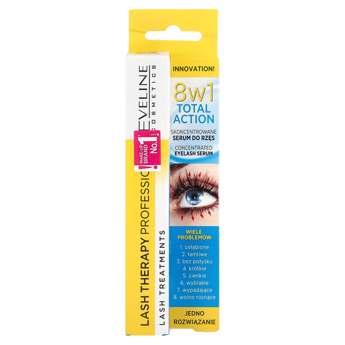 Eveline Cosmetics, 8w1 Total Action, Concentrated Eyelash Serum, 0.35 fl oz (10 ml)