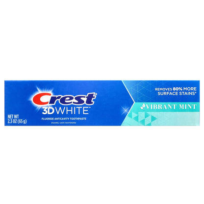 Crest, 3D White, Fluoride Anticavity Toothpaste, Vibrant Mint, 2.3 oz (65 g)