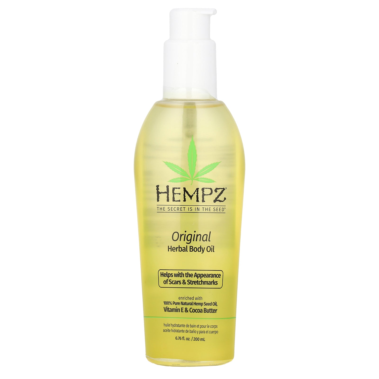 Hempz, Herbal Body Oil, Original , 6.76 fl oz (200 ml)