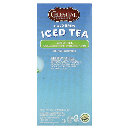 Celestial Seasonings, Cold Brew Iced Tea, Green Tea, 18 Tea Bags, 1.26 oz (35 g)