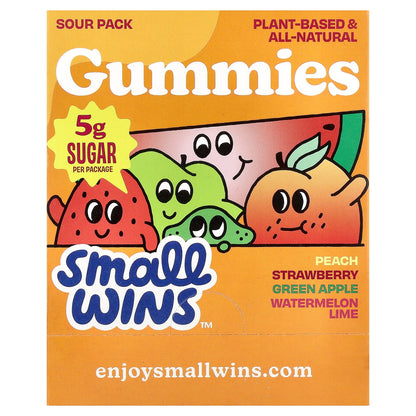 Enjoy Small Wins, Gummies, Sour Pack, Peach, Strawberry, Green Apple, Watermelon-Lime, 6 Packs, 1.8 oz (50 g) Each