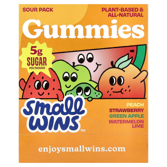 Enjoy Small Wins, Gummies, Sour Pack, Peach, Strawberry, Green Apple, Watermelon-Lime, 6 Packs, 1.8 oz (50 g) Each