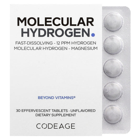 Codeage, Molecular Hydrogen, Unflavored, 30 Effervescent Tablets