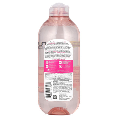 Garnier, SkinActive, Water Rose Micellar Cleansing Water with Rose Water + Glycerin, 13.5 fl oz (400 ml)