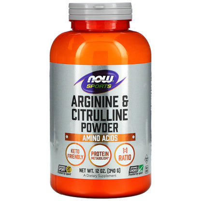 NOW Foods, Sports, Arginine & Citrulline Powder, 12 oz (340 g)