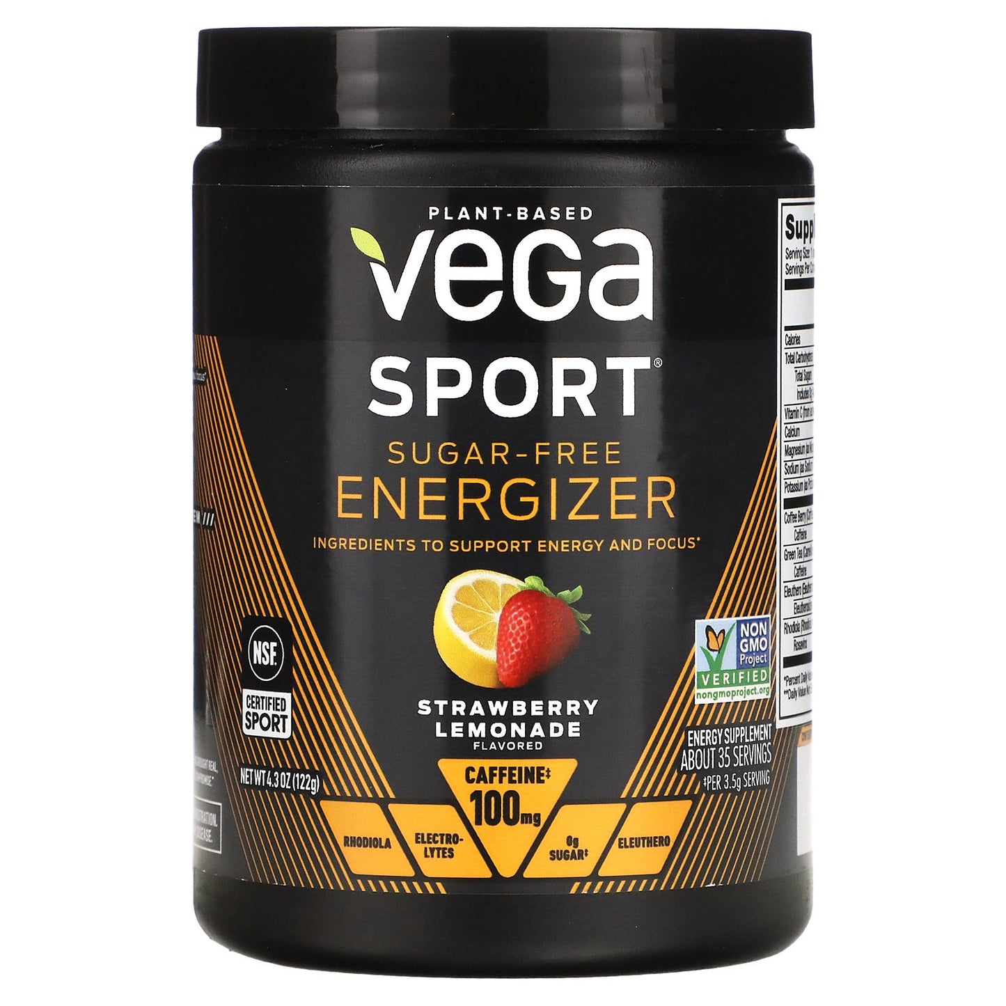 Vega, Sport, Sugar-Free Energizer, Strawberry Lemonade, 4.3 oz (122 g)