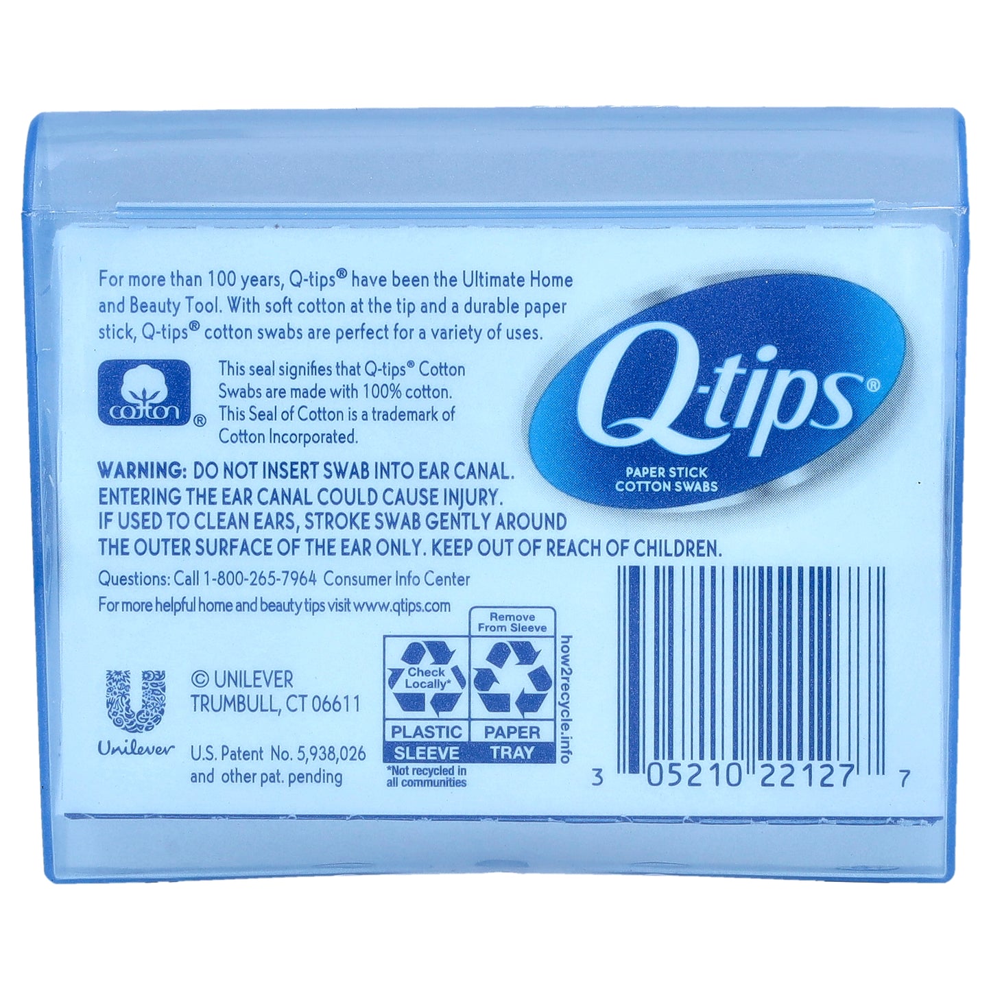 Q-tips, Paper Stick Cotton Swabs, 30 Swabs