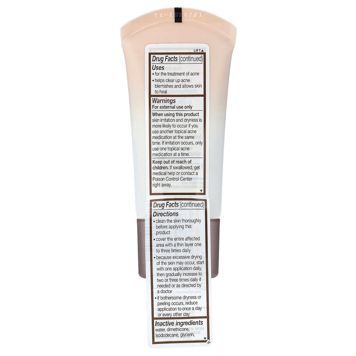 Maybelline, Dream BB Pure, Skin Clearing Beauty Balm, 100 Light Sheer Tint, 1 fl oz (30 ml)