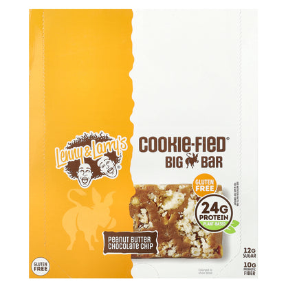 Lenny & Larry's, Cookie-Fied® Big Bar, Peanut Butter Chocolate Chip, 12 Bars, 3.17 oz (90 g) Each