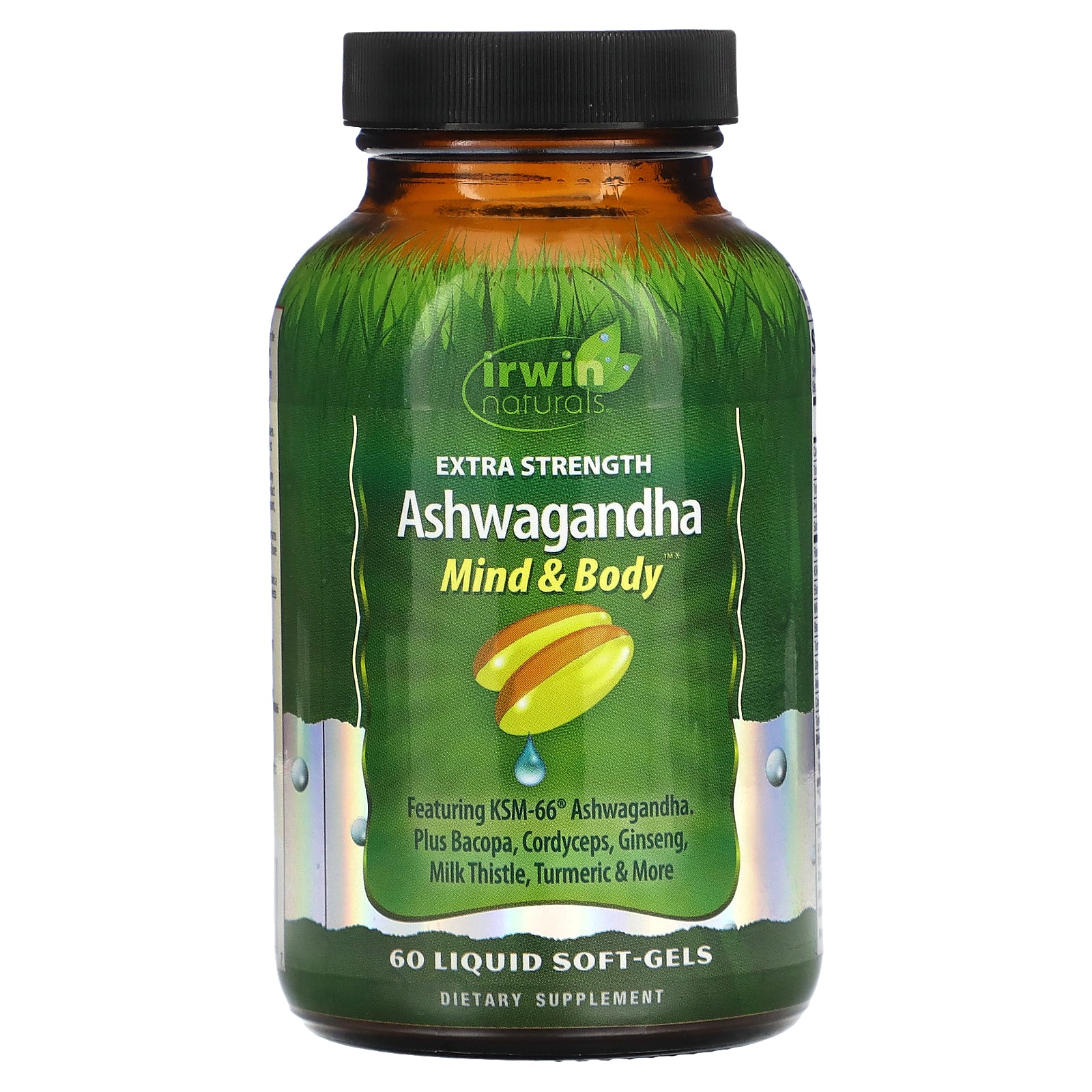 Irwin Naturals, Ashwagandha, Extra Strength, 60 Liquid Soft-Gels