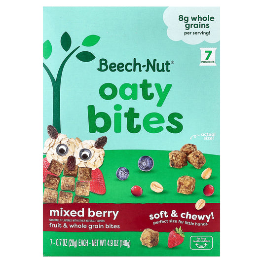 Beech-Nut, Oaty Bites, First Teeth Toddler, Mixed Berry, 7 Pouches, 0.7 oz (20 g) Each