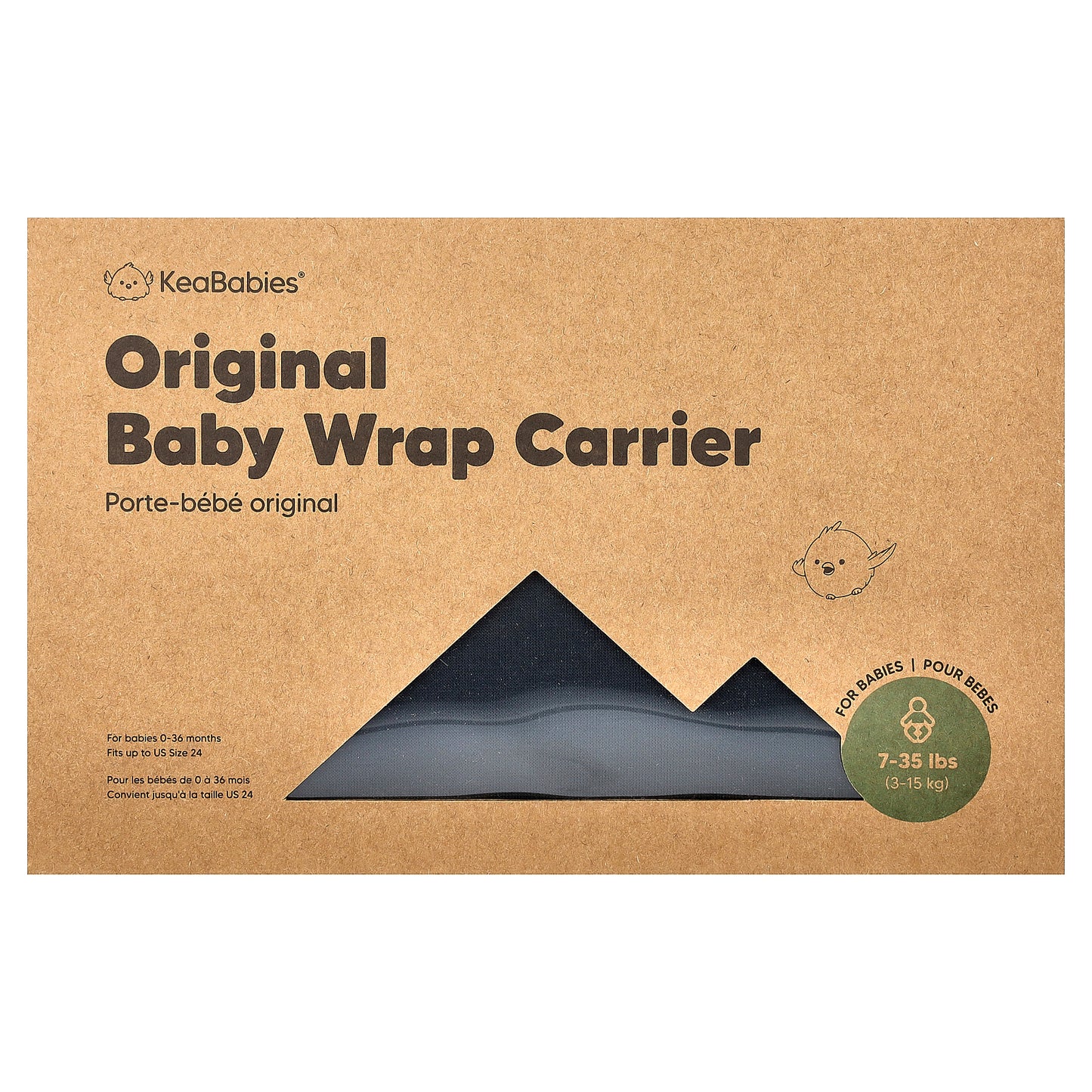 KeaBabies, Original Baby Wrap Carrier, For Babies 0-36 Months, Midnight, 1 Count