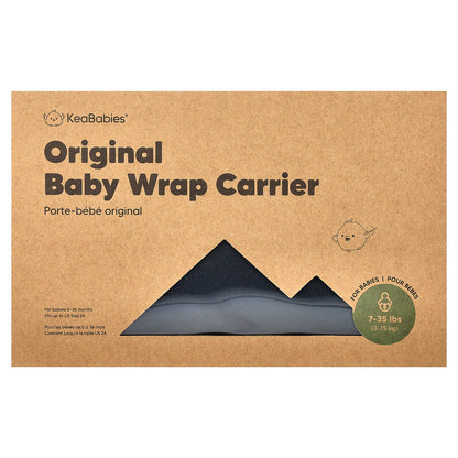 KeaBabies, Original Baby Wrap Carrier, For Babies 0-36 Months, Midnight, 1 Count