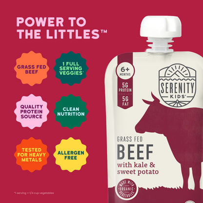 Serenity Kids, Grass Fed Beef with Organic Kale & Sweet Potato, 6+ Months, 3.5 oz (99 g)