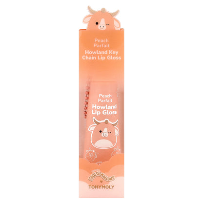 TonyMoly, Original Squishmallows™, Howland Key Chain Lip Gloss, Peach Parfait, 0.38 oz (11 g)