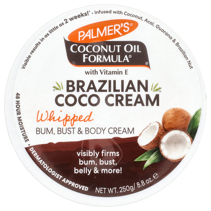 Palmer's, Coconut Oil Formula® with Vitamin E, Brazilian Coco Cream, Whipped, 8.8 oz (250 g)