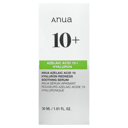Anua, Azelaic Acid 10 Hyaluron Redness Soothing Serum, 1.01 fl oz (30 ml)