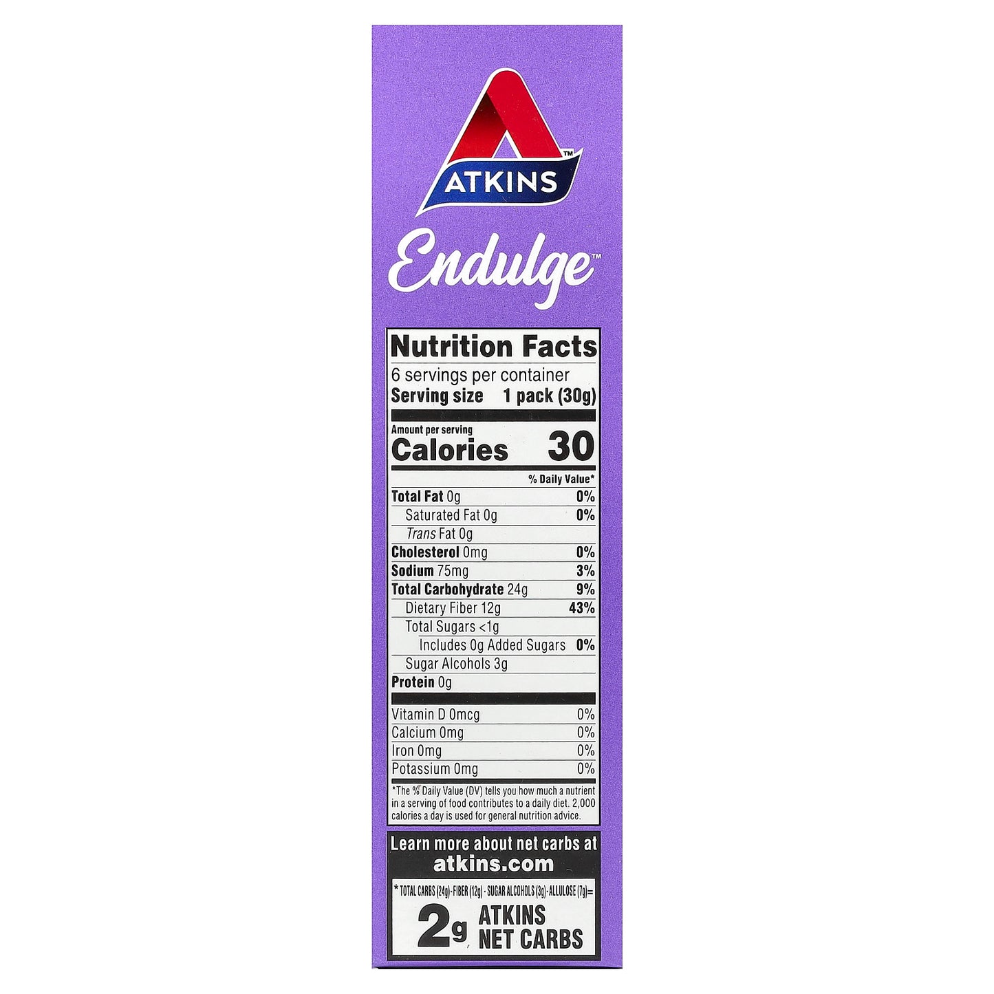 Atkins, Endulge™, Gummy Bears, Sour, 6 Packs, 1.06 oz (30 g) Each