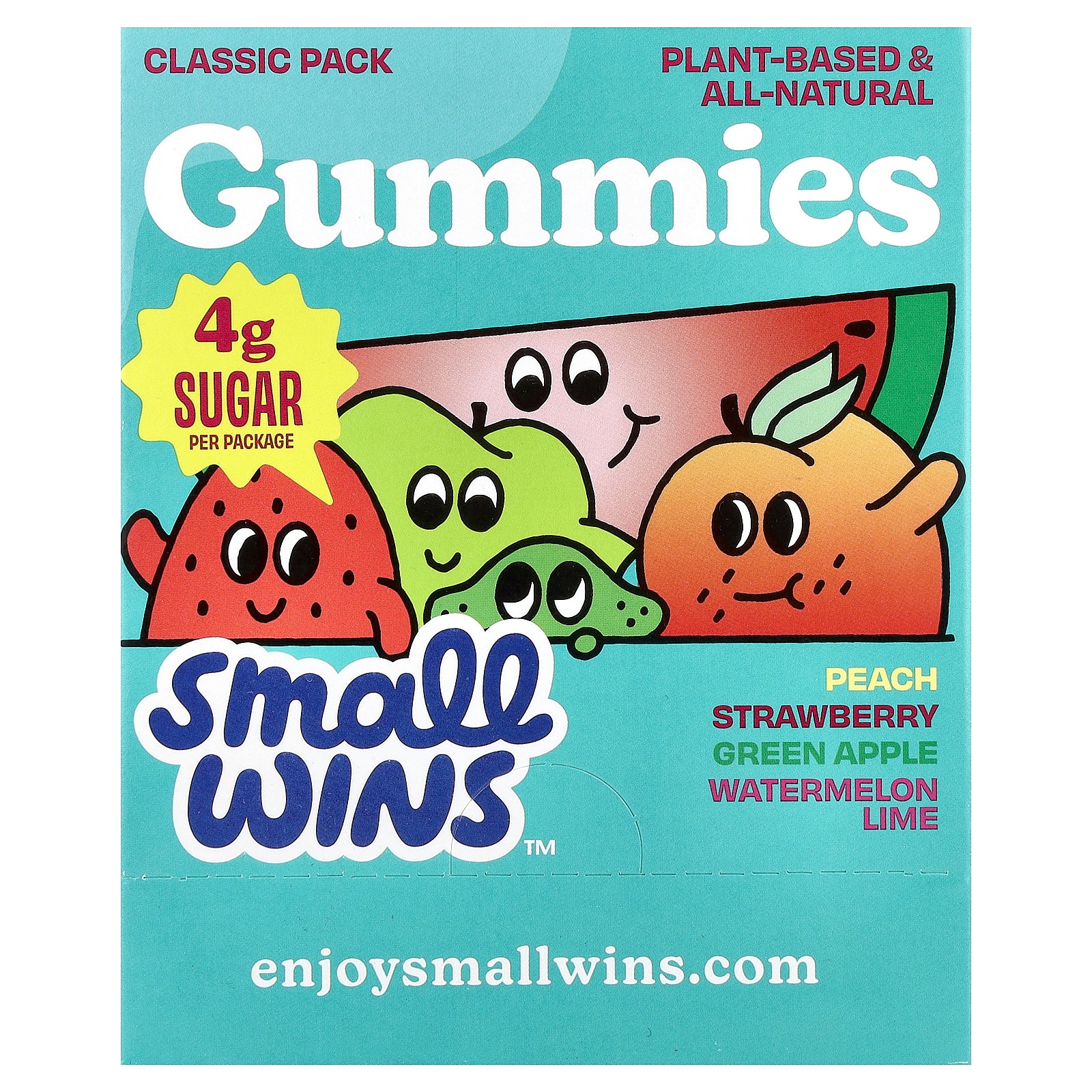 Enjoy Small Wins, Gummies, Classic Pack, Peach, Strawberry, Green Apple, Watermelon, Lime, 6 Packs, 1.8 oz (50 g) Each