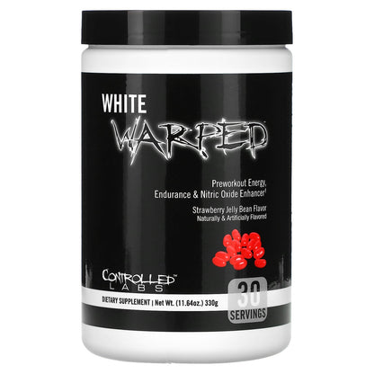 Controlled Labs, White Warped, Preworkout Energy, Endurance & Nitric Oxide Enhancer, Strawberry Jelly Bean, 11.64 oz (330 g)