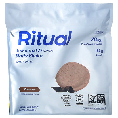 Ritual, Essential Protein Daily Shake, Chocolate, 1.1 lb (502 g)