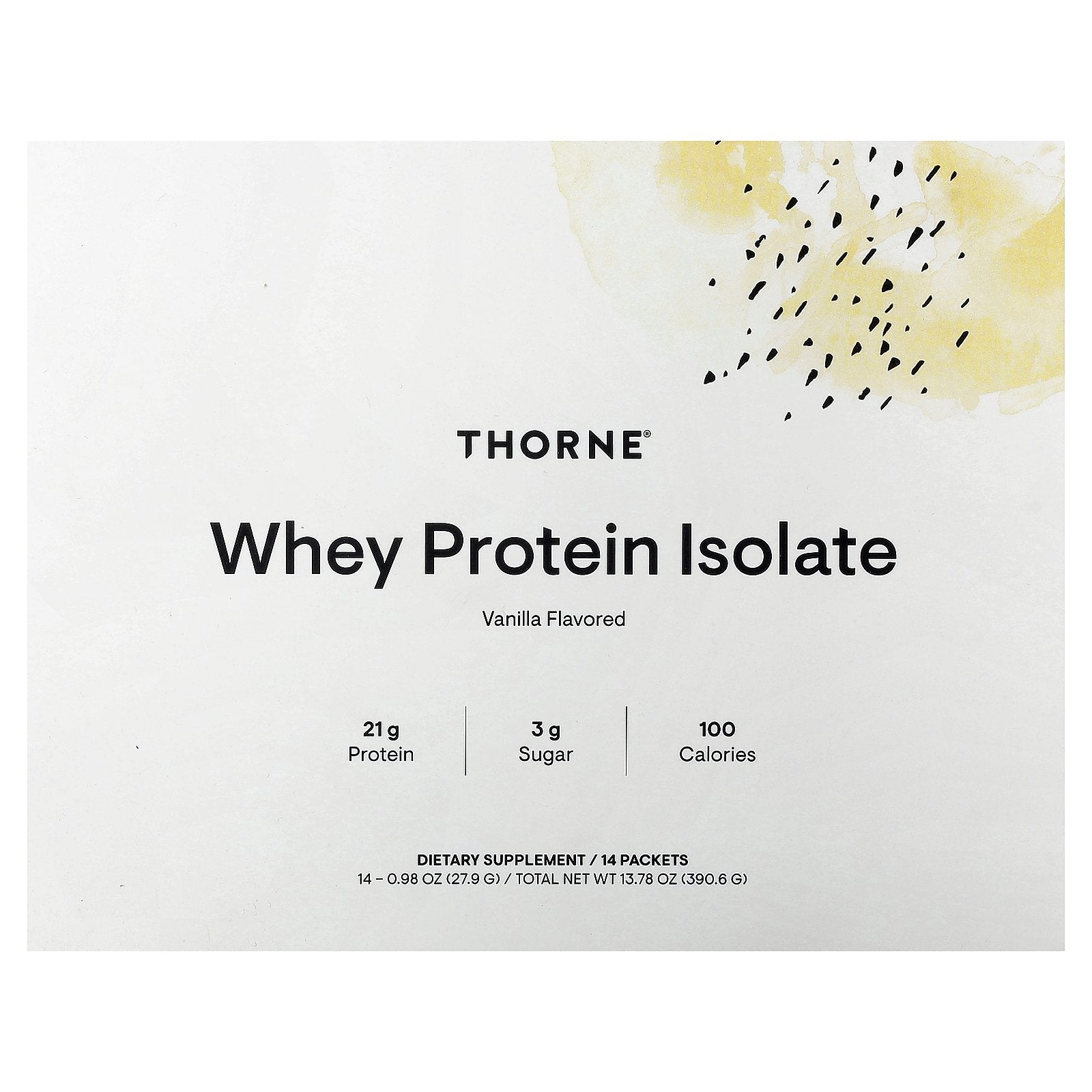 Thorne, Whey Protein Isolate, Vanilla, 14 Packets, 0.98 oz (27.9 g) Each