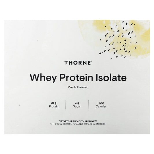 Thorne, Whey Protein Isolate, Vanilla, 14 Packets, 0.98 oz (27.9 g) Each