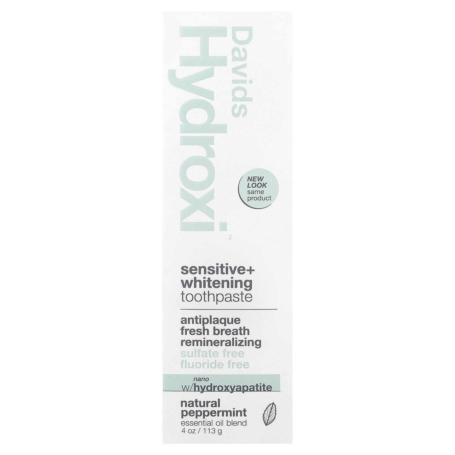 Davids, Hydroxi™, Sensitive + Whitening Toothpaste, Natural Peppermint , 4 oz (113 g)