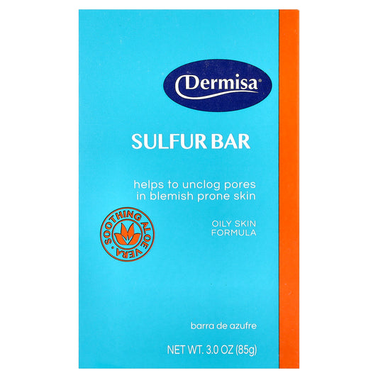 Dermisa, Sulfur Bar Soap, For Oily Skin, 3 oz (85 g)