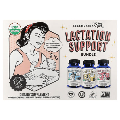 Legendairy Milk, Lactation Support Bundle, 3 Bottles, 60 Vegan Capsules Each