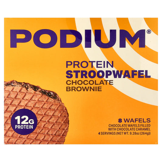 Podium Nutrition, Protein Stroopwafel, Chocolate Brownie, 8 Wafels, 9.28 oz (264 g)