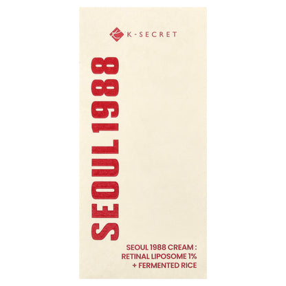 K-Secret, Seoul 1988 Cream, Retinal Liposome 1% + Fermented Rice, 1.69 fl oz (50 ml)