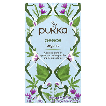 Pukka Herbs, Organic Herbal Tea, Peace, Caffeine-Free, 20 Sachets, 1.05 oz (30 g)