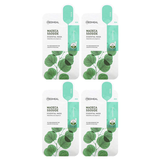 MEDIHEAL, Madecassoside, Essential Beauty Mask, 4 Sheets, 0.81 fl oz (24 ml) Each