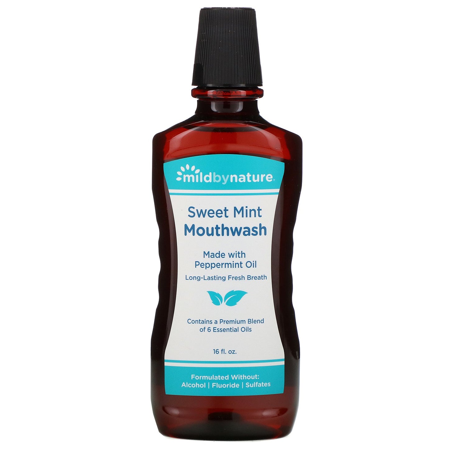 Mild By Nature, Mouthwash, Made with Peppermint Oil, Long-Lasting Fresh Breath, Sweet Mint, 16 fl oz