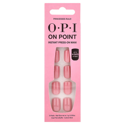 OPI, On Point, Instant Press-On Mani, Short Length, Princesses Rule!, 27 Piece Kit