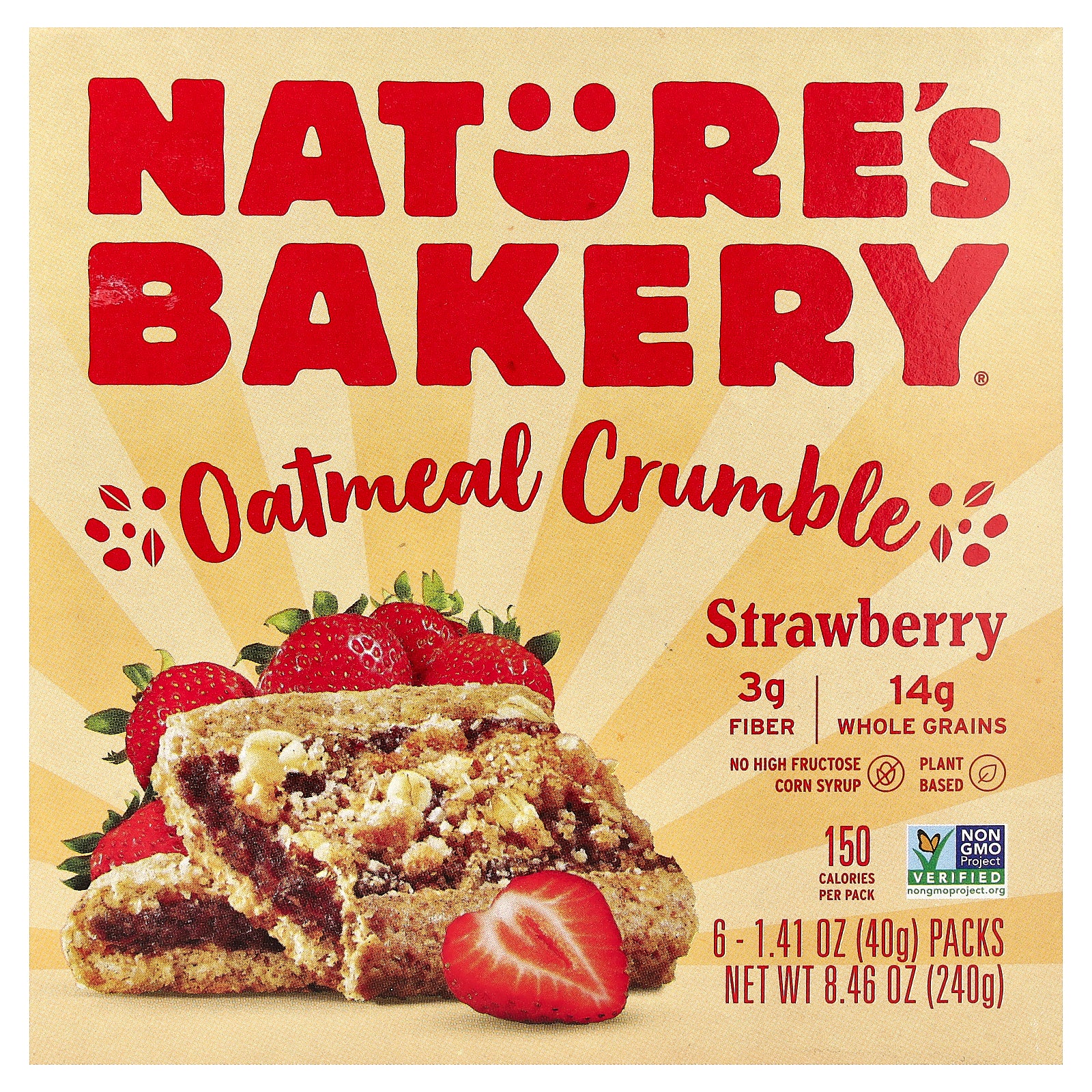 Nature's Bakery, Oatmeal Crumble, Strawberry, 6 Packs, 1.41 oz (40 g) Each