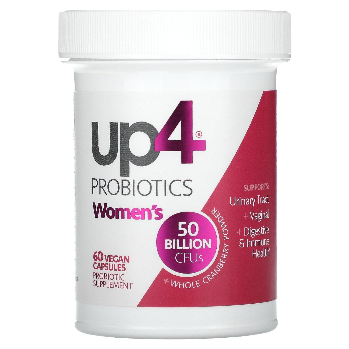 up4, Probiotics Women's, 50 Billion, 60 Vegan Capsules (25 Billion CFUs per Capsule)