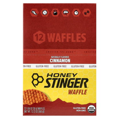 Honey Stinger, Energy Waffle, Cinnamon, 12 Waffles, 1.06 oz (30 g) Each