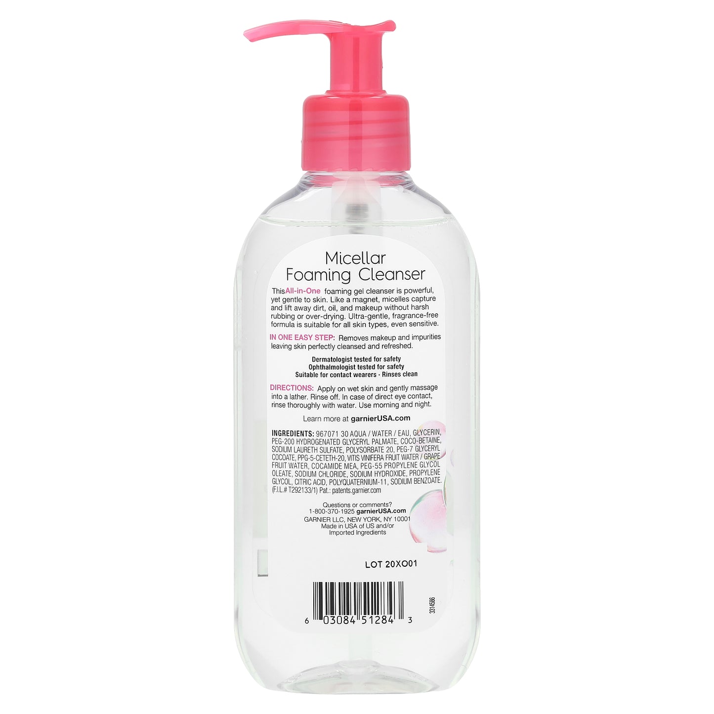 Garnier, SkinActive, Micellar Foaming Gel Cleanser, All-in-1 Rinse Off, 6.7 fl oz (200 ml)