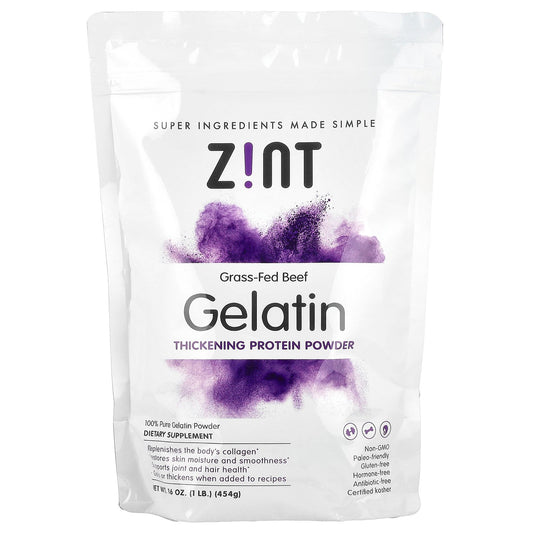 Zint, Gelatin Thickening Protein Powder, Grass-Fed Beef, 16 oz (454 g)