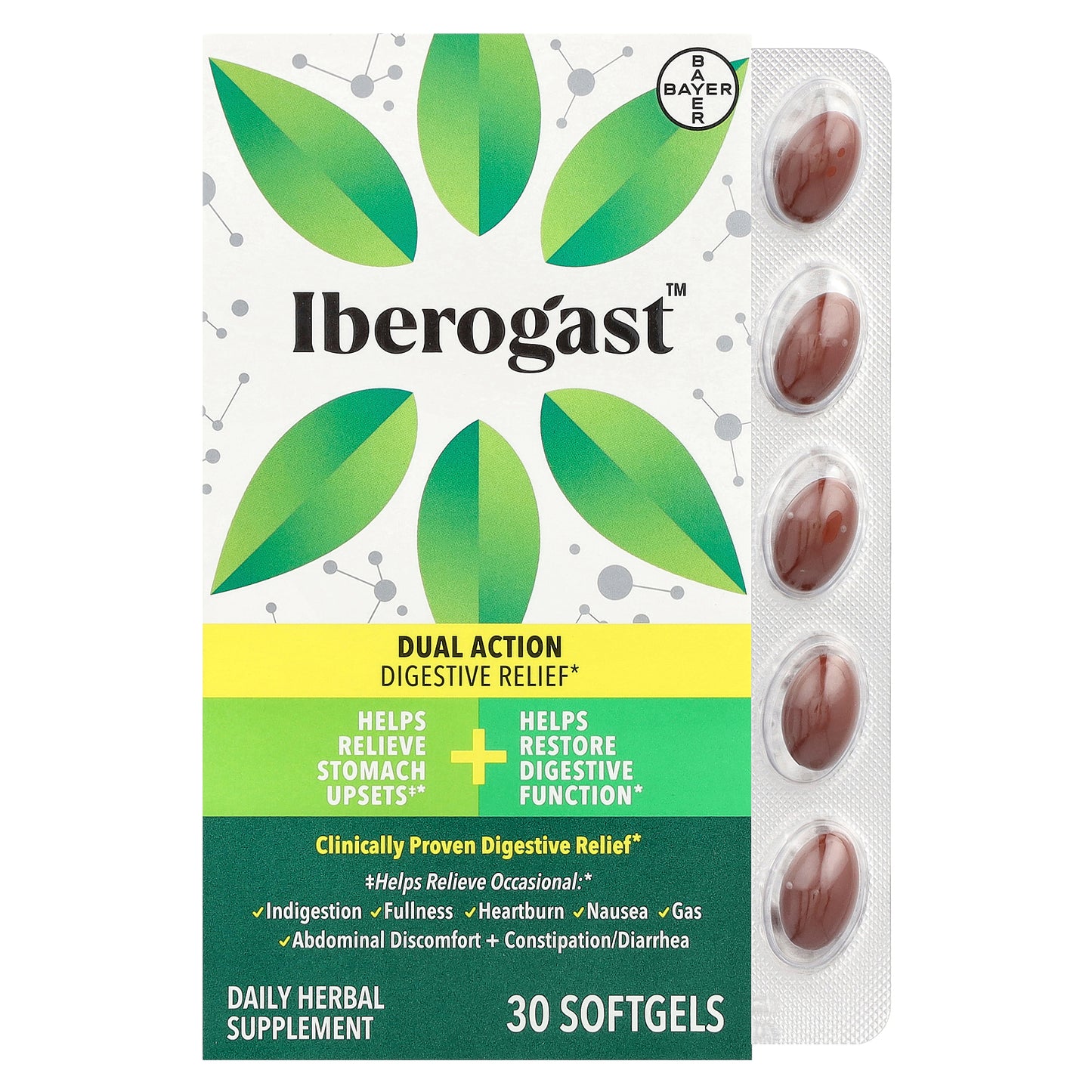 Iberogast, Dual Action Digestive Relief, 30 Softgels