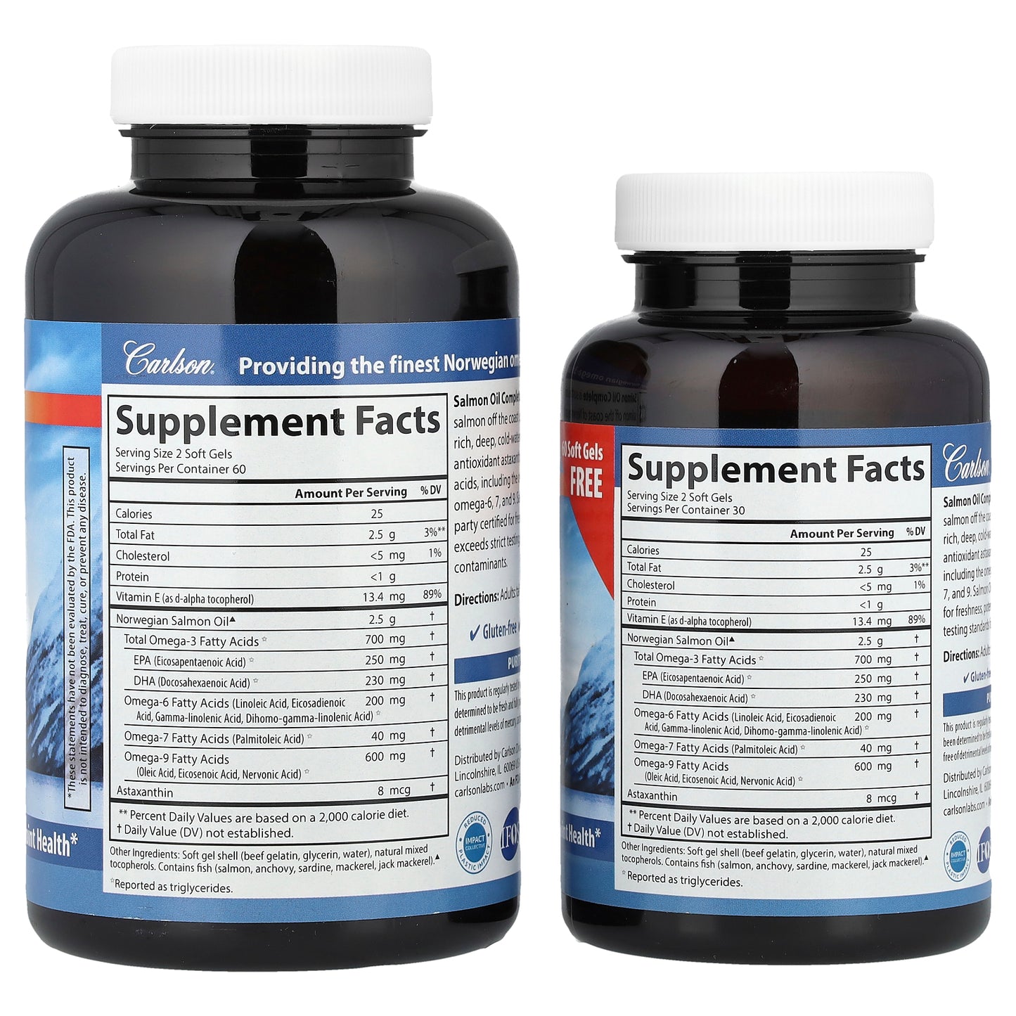 Carlson, Salmon Oil Complete, 180 Soft Gels