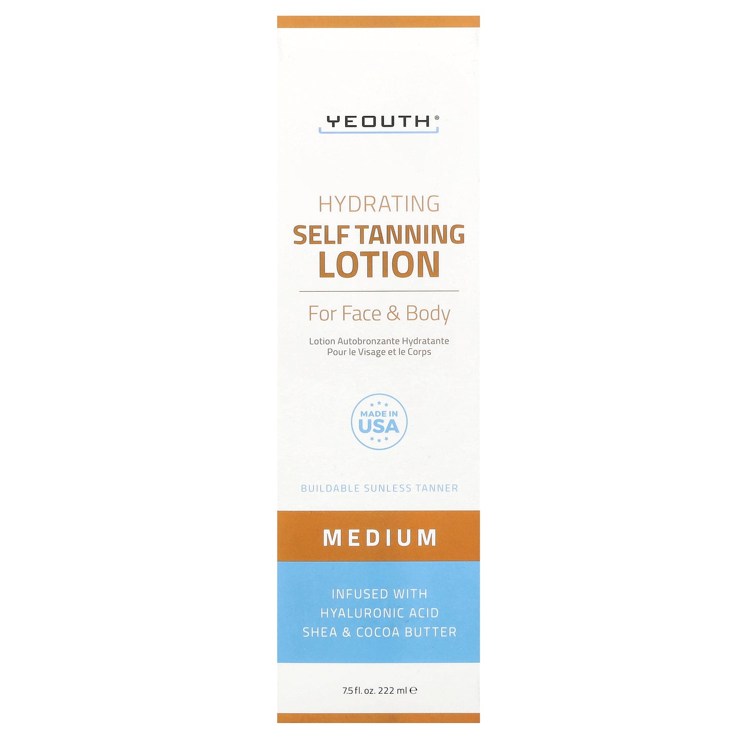 YEOUTH, Self Tanning Lotion, For Face & Body, Medium, 7.5 fl oz (222 ml)