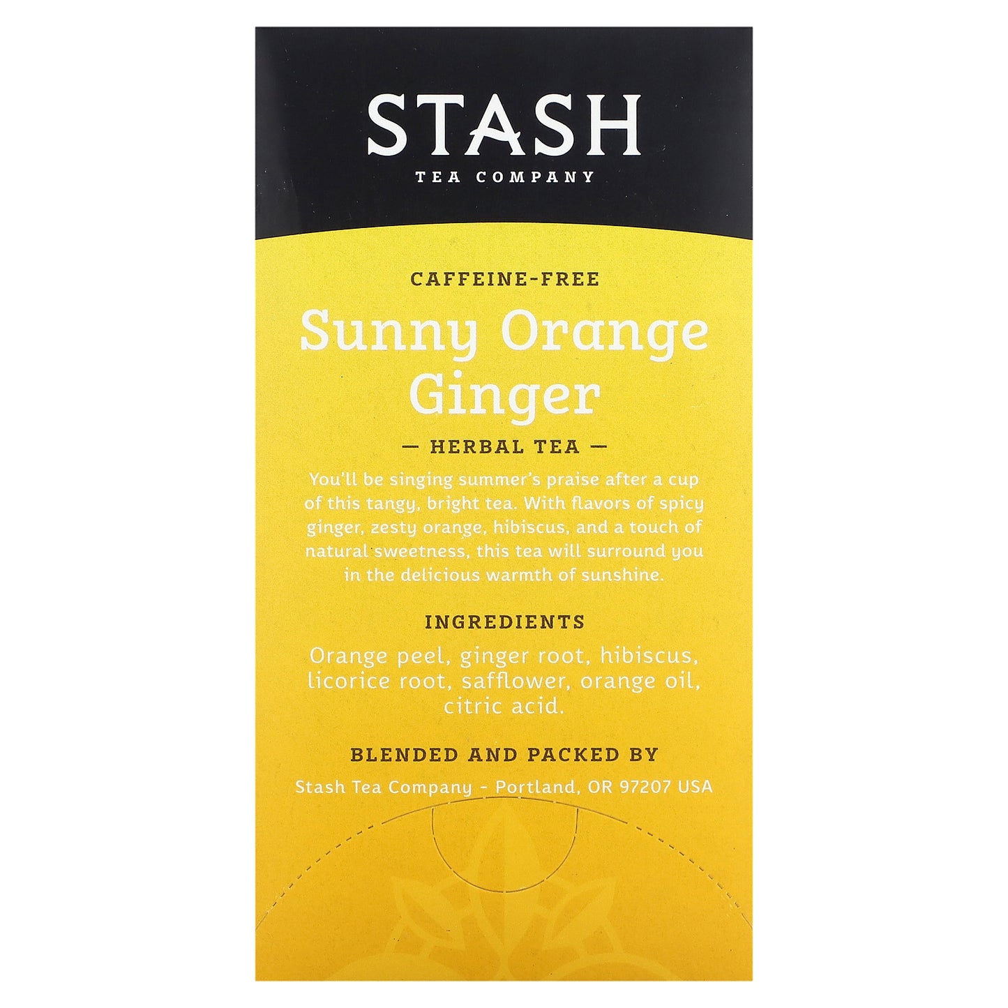 Stash Tea, Herbal Tea, Sunny Orange Ginger, Caffeine-Free, 18 Tea Bags,1.2 oz (36 g)
