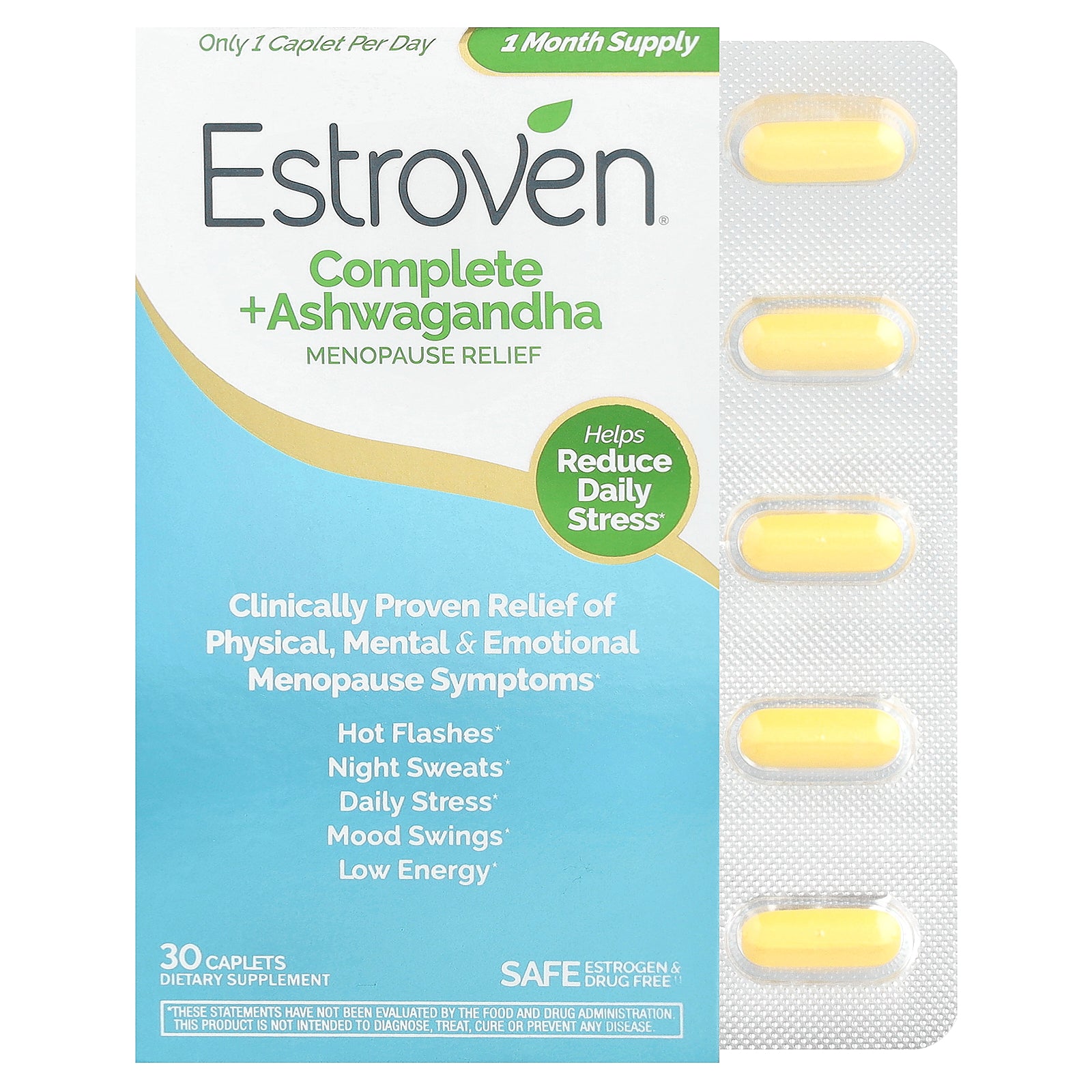 Estroven, Complete + Ashwagandha Menopause Relief, 30 Caplets